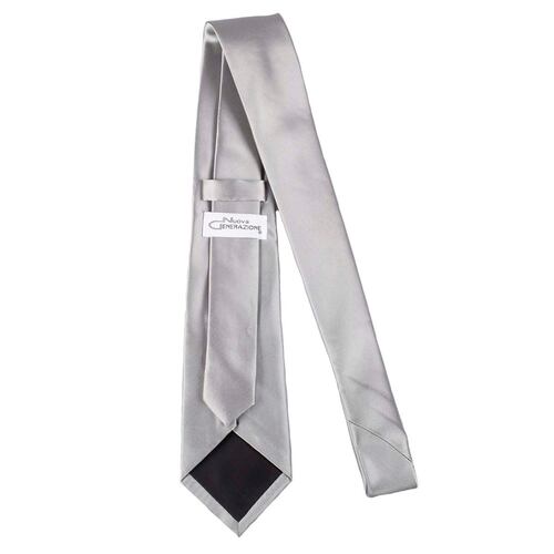 Corbata Nueva Generación poliéster liso 8 cm gris