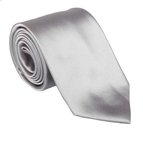 Corbata Nueva Generación poliéster liso 8 cm gris