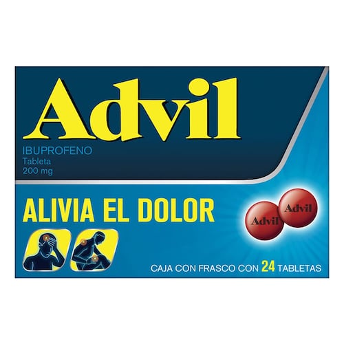 Analgésico Advil 200 mg Dolores Leves Caja con Frasco con 24 tabletas