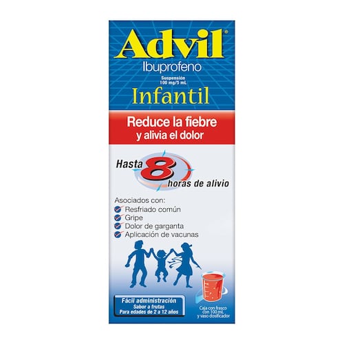 Analgésico Advil Infantil Suspensión 100 mg/5 ml Caja con Frasco con 100 ml