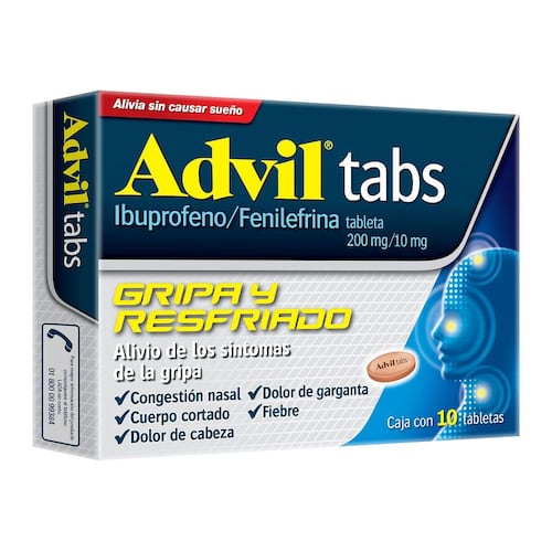 Analgésico Advil Tabs Gripa y Resfriado Caja con 10 tabletas