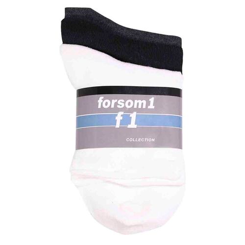Tin Forsom 3 pares lisos modelo 1149 color negro-blanco unitalla dama