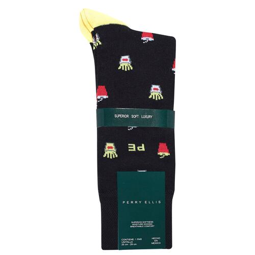 Calcetín Fantasía Negro para Hombre Perry Ellis