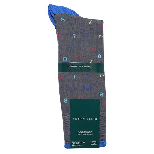 Calcetín Fantasía Negro para Hombre Perry Ellis