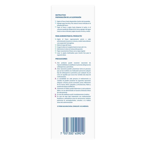 Cefuracet Suspensión 250Mg/5ML, Frascon con 50 ml.