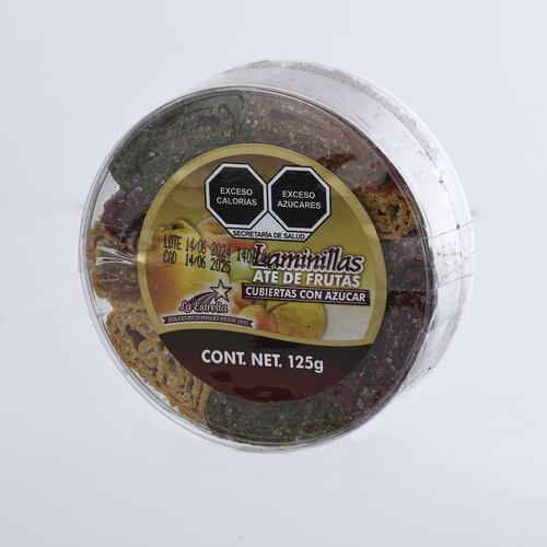 Laminillas Ate de Frutas Cubiertas con Azúcar Paquete 125 g La Estrella