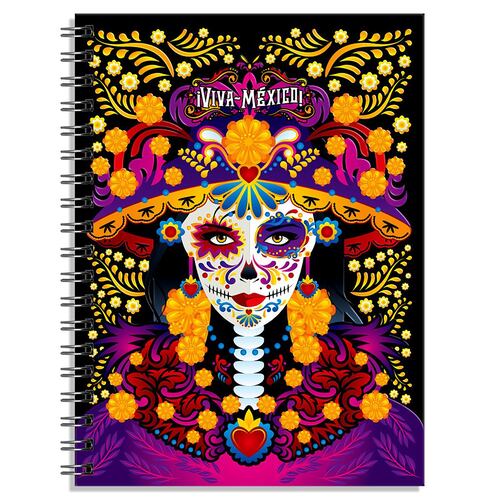 Libreta Grande Blue Line Diseño Tradiciones Mexicanas