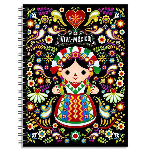 Libreta Grande Blue Line Diseño Tradiciones Mexicanas