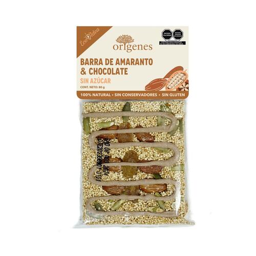 Barra de Amaranto con Almendra y Chocolate sin Azucar