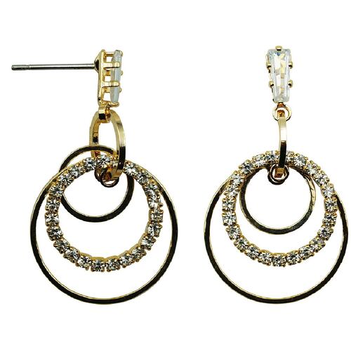 Aretes tipo poste acado dorado con perla birma A2743-D