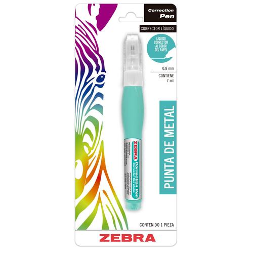 Pluma Corrector Líquido Zebra Punta de Metal