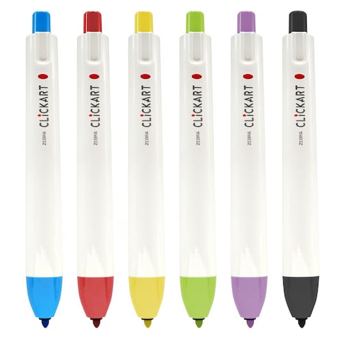 Set Marcador de Arte Zebra Clickart Colores Brillantes 6 Piezas