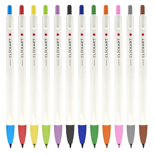Set Marcador de Arte Zebra Clickart Colores Brillantes 12 Piezas