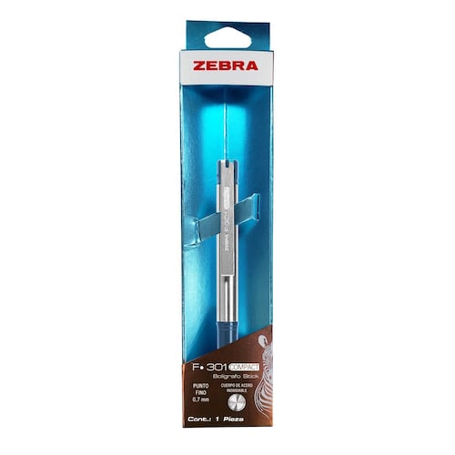 Bolígrafo Stick Zebra F-301 Compact Azul