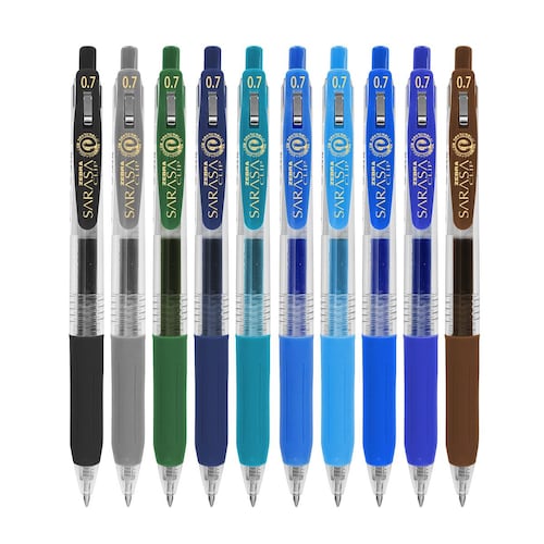 Set Winter Bolígrafo Rollerball Retráctil Zebra Sarasa Clip 10 Piezas