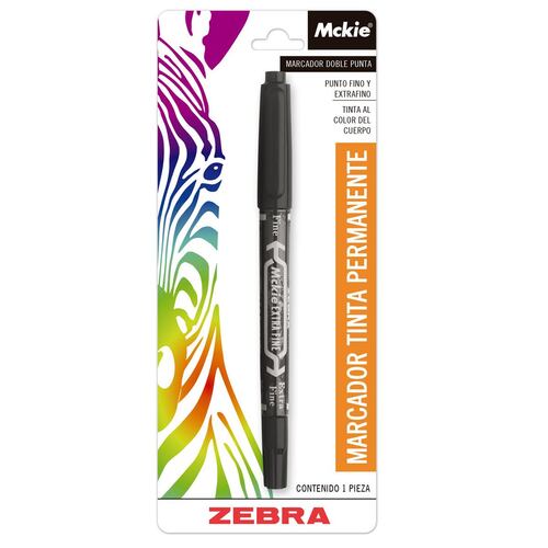 Marcador Permanente Zebra Mckie Negro Blíster