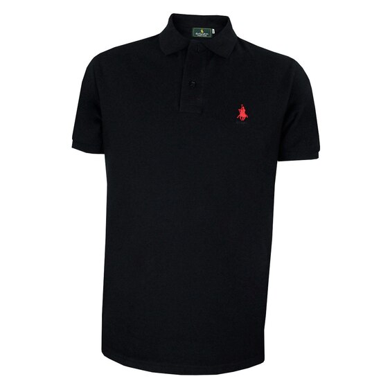 Playera Polo Club Mc Pique Algodón Ch Negro