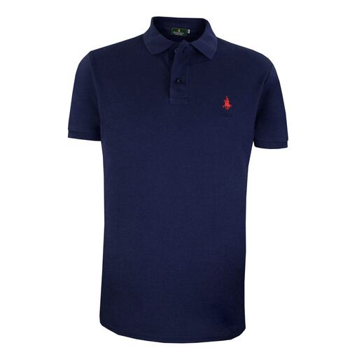 Playera Polo Club Mc Liso Algodón Gd Marino