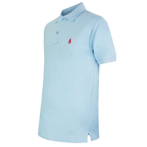 Playera Polo Mc Pique algodón Ch celeste