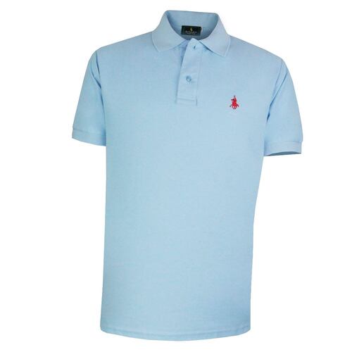 Playera Polo Mc Pique algodón G celeste