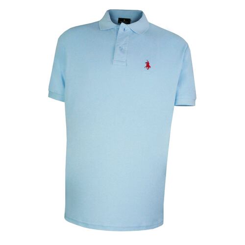 Playera Polo Mc liso algodón Ch celeste