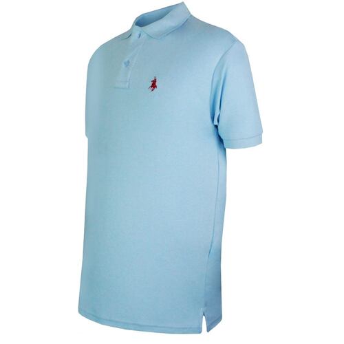 Playera Polo Mc liso algodón Ch celeste