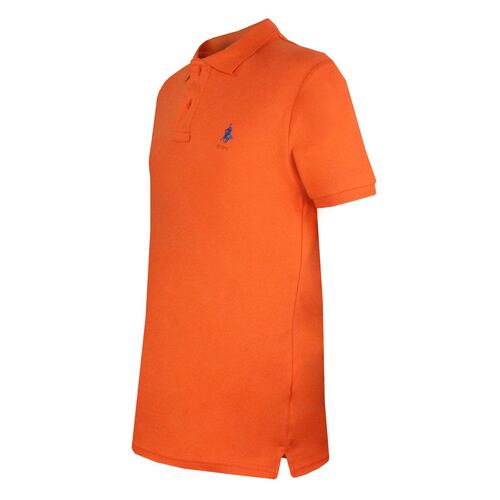 Playera Polo Mc liso algodón Ch naranja