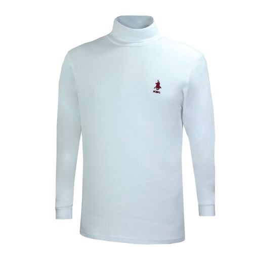 Playera Caballero Polo Club manga larga cuello de tortuga color blanco talla extra-grande