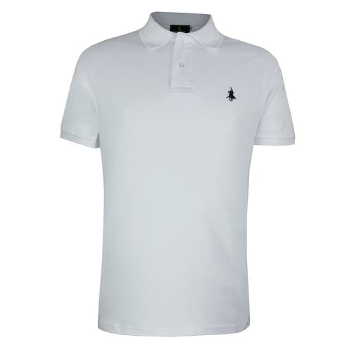 Playera Tipo Polo Marca POLO CLUB Blanco Talla Dos Extra Grande para Hombre