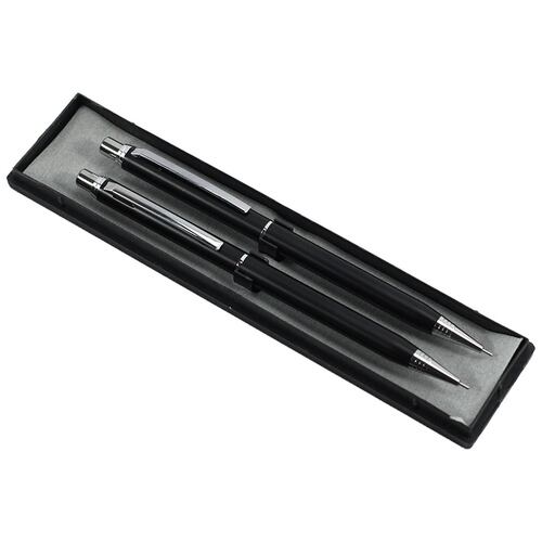 Set de dos lapiceros negros con estuche