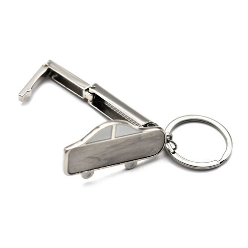 Llavero de metal carrito plano