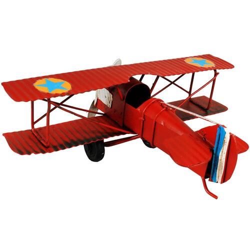 Figura Avión Decorativo Halberstadt Húngaro Rojo