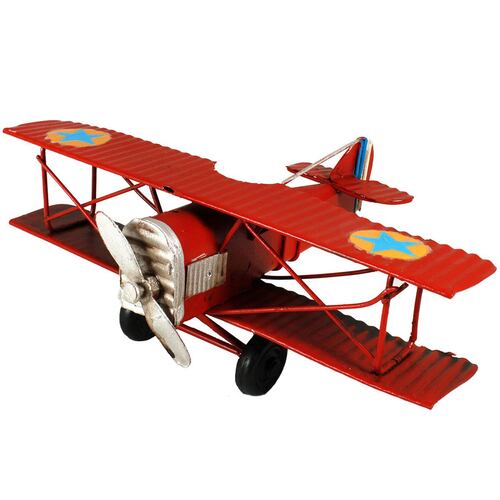 Figura Avión Decorativo Halberstadt Húngaro Rojo