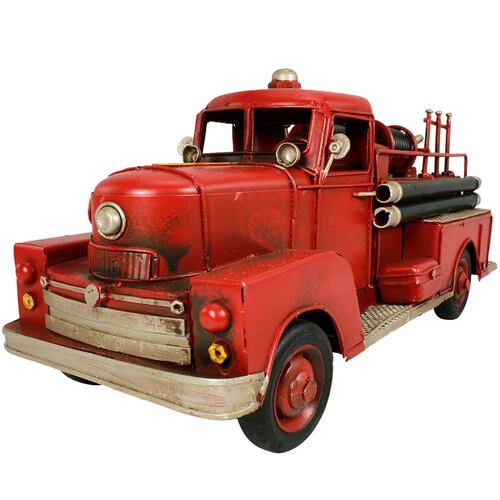 Figura Decorativa Camión Antiguo Bomberos