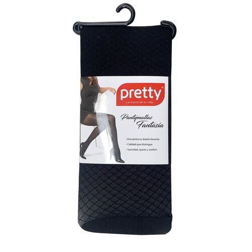 Pantymalla fantasía red Pretty Legs P7601 color negro talla grande-extragrande dama