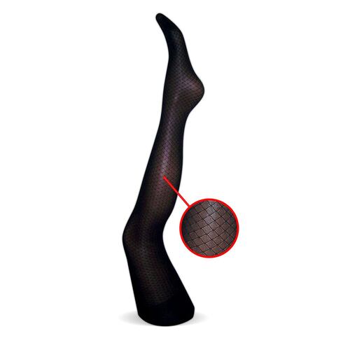 Pantymalla fantasía red Pretty Legs P7601 color negro talla grande-extragrande dama