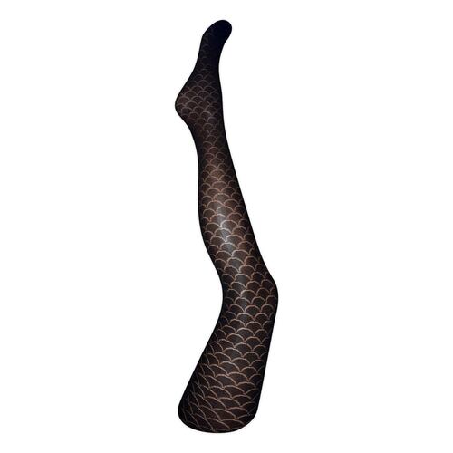 Pantymalla fantasía escamas Pretty Legs P7616 colore negro talla grande-extragrande dama