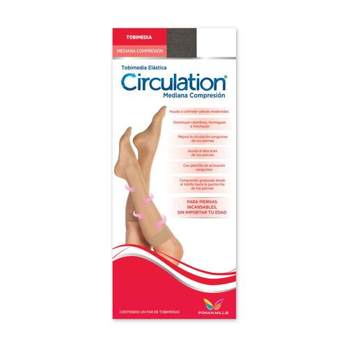 Tobimedia Elástica Circulation Mediana Compresión para Mujer
