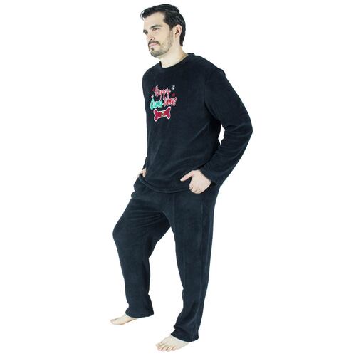 Conjunto pijama Gualidays para caballero color negro talla mediana