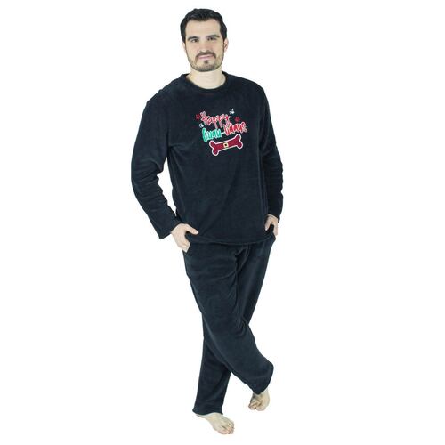 Conjunto pijama Gualidays para caballero color negro talla mediana