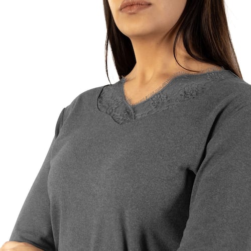 Camiseta Térmica Oscar Hackman Rib Felpa Para Mujer