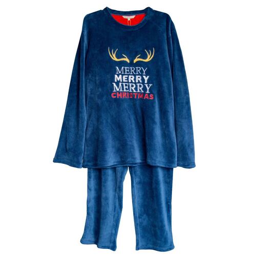 Conjunto pijama Oscar Hackman Merry Christmas azul marino M