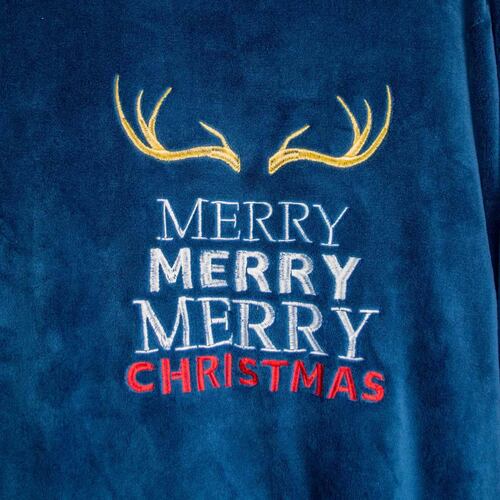 Conjunto pijama Oscar Hackman Merry Christmas azul marino M
