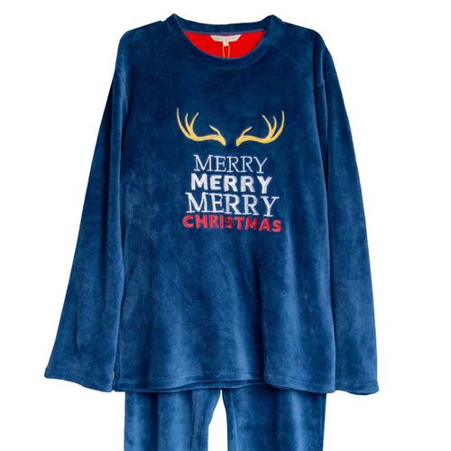 Conjunto pijama Oscar Hackman Merry Christmas azul marino M