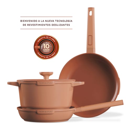 Bateria de Cocina Inova Terracota con Nanoparticulas de Barro