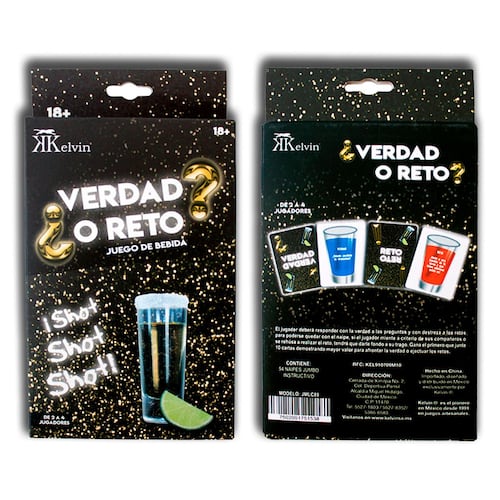 Juego de Bebida Cartas ¿Verdad o Reto?
