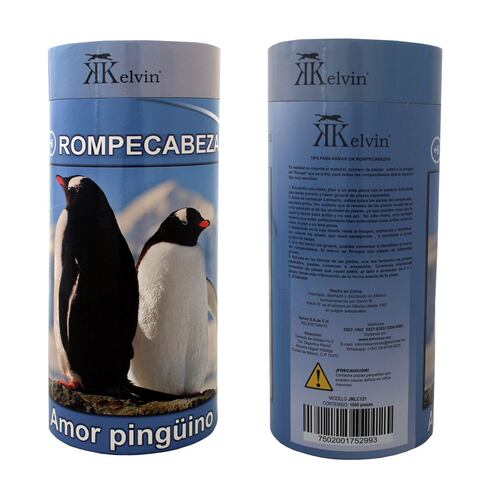 Rompecabezas cilindro 1000 piezas Amor pingüino