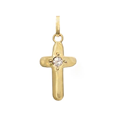 Dije Cruz Oro 14K Roca