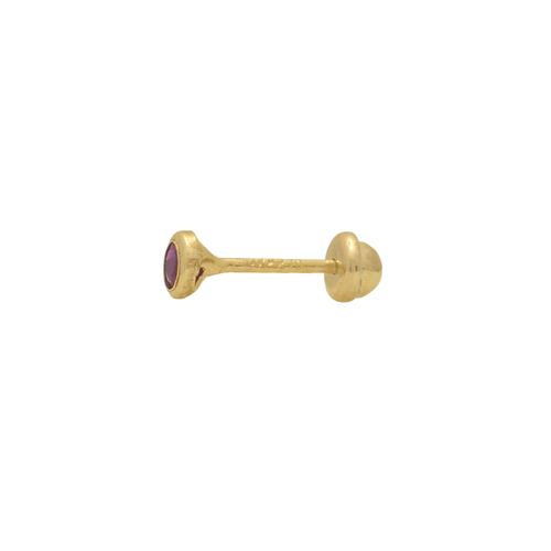 Broquel Rubí Liso Oro Amarillo 14K Roca