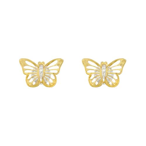 Broqueles Mariposa Oro 14K Representaciones Ivonne